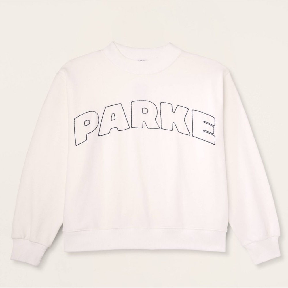 NWT 'PARKE' size S/M Cream Crewneck Sweatshirt Parke x Target